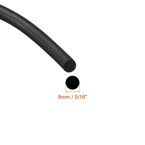 uxcell Foam Rubber Weather Seal Strip, 8mm(5/16") Diameter 4 Meters (13.12Ft) Long Round EPDM Rubber for DIY Gasket, Warehouse, Pads, Foam Tubing, Crafts - size: 8mmx4m