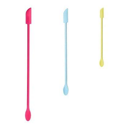 Mini Spatula for Cosmetics, 3 Pcs Beauty Spatula Small Spatula Silicone Mini Lotion Spatula Makeup Spatula, Every Drop Tiny Spatula for Makeup and Kitchen Jar - color: Rose, Blue, Yellow