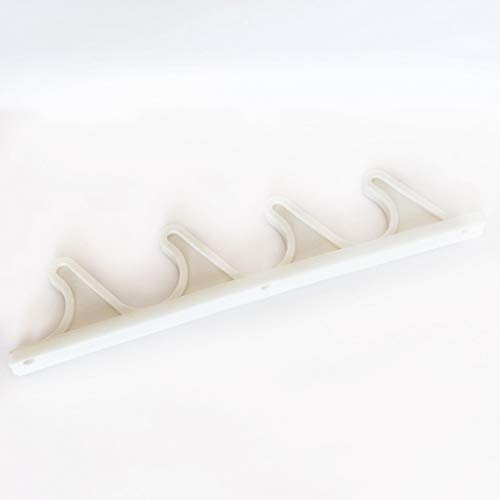 KOMORAX 4 pcs 4 Position Nylon Adjustment Brackets for Patio Outdoor Lawn Yard Furniture or Chaise Lounges, Replacement, Back Support, Back-Height Multi Position Adjuster 9 1/2" L x 1/2" W (White)