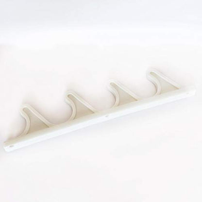 KOMORAX 4 pcs 4 Position Nylon Adjustment Brackets for Patio Outdoor Lawn Yard Furniture or Chaise Lounges, Replacement, Back Support, Back-Height Multi Position Adjuster 9 1/2" L x 1/2" W (White)