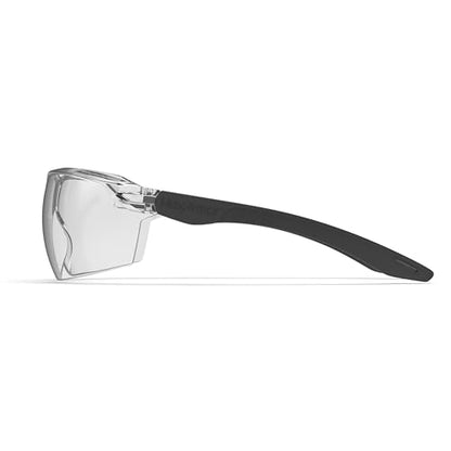 HexArmor VūFlex Clear Safety Glasses for Men & Women | Anti-Fog or Scratch Resistant | Lightweight Frame | 100% UV Protection - color: Anti-scratch | Black Frame