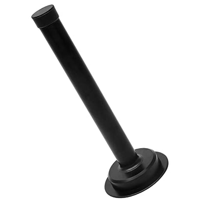 1pc 6 Inch Door Stops, Self Adhesive Long Door Stopper, Stainless Steel Sound Dampening Door Stop, Wall Mount Screw Doorstop with Rubber Bumper (Upgraded Black) - size: 6 Inch-upgraded Black