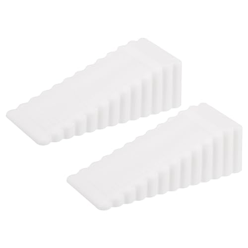 uxcell 2 Pcs Door Stoppers for Bottom of Door, 28mm/1.10 Inch Door Stops, Rubber Door Stopper Wedge Anti Slip, Window Stopper Door Stackable, White - color: White, size: 1.1-inches