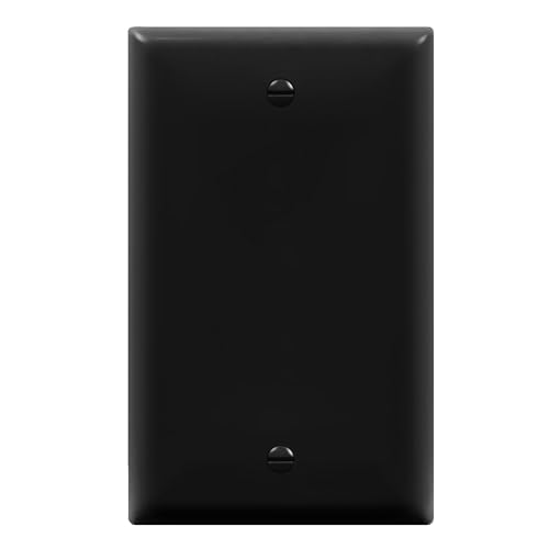 ENERLITES Blank Device Wall Plate, Gloss Finish, Standard Size 1-Gang 4.50" x 2.76", Polycarbonate Thermoplastic, 8801-BK, Black - color: Black, size: With Screws