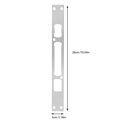 2Pcs Door Security Strike Plates 10.23X1.18In Stainless Steel Door Lock Reinforcement Plate for Home Security and Door Jam Reinforcement Easy Installation