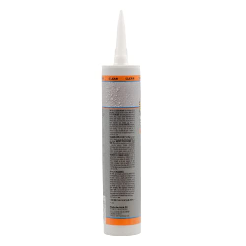Gorilla Waterproof Caulk & Seal 100% Silicone Sealant; Clear; 10oz Cartridge (Pack of 6)