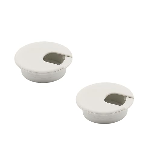 2 Pcs 1-1/2 Inch Desk Cord Grommets, White Plastic Desk Hole Cover Cable Wire Grommet Computer Table Cord Wire Organizer - color: White, size: 1-1/2 Inch