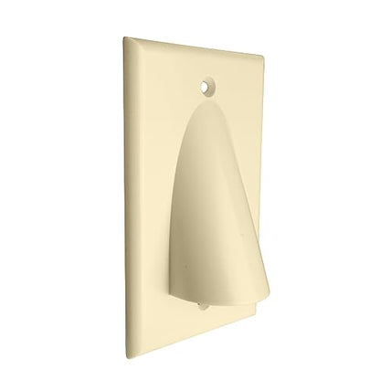 Single Gang Bundled Cable Wall Plate, Ivory - color: Ivory