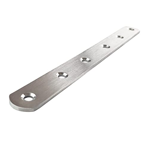 4 Pcs 200x20x3mm Flat Corner Brace Plates Mending Plate Joining Connector Repair Bracket 304 Stainless Steel for Furniture Repair with 24 Screws - size: 200mm(8")