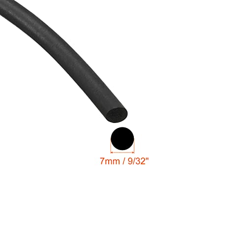 uxcell Foam Rubber Weather Seal Strip, 7mm(9/32") Diameter 2 Meters (6.56Ft) Long Round EPDM Rubber for DIY Gasket, Warehouse, Pads, Foam Tubing, Crafts - size: 7mmx2m