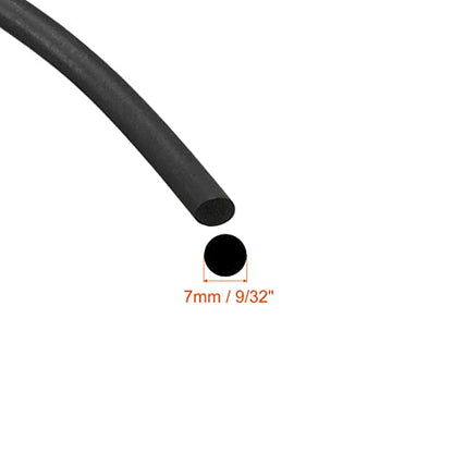 uxcell Foam Rubber Weather Seal Strip, 7mm(9/32") Diameter 6 Meters (19.69Ft) Long Round EPDM Rubber for DIY Gasket, Warehouse, Pads, Foam Tubing, Crafts - size: 7mmx6m