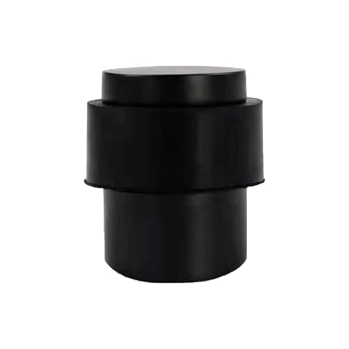KHTUMEWARE 2 Pack 1-1/2 in Floor Door Stopper,Matte Black Door Stop,Wall Protector Commercial Door Bumper Wedge Decorative Cylindrical Install Door stoppers on the Floor - color: Matte Black, size: 1-1/2"