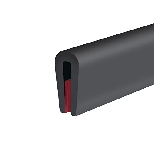 Rubber Edge Trim, Self-Adhesive Rubber Edge Trim, Edge Protector for Sheet Metal, EPDM Material, Fit 1/16"(1.6mm), Length 10Ft, Black Color, U Channel Edge Trim - size: Fit 1/16"- L10‘