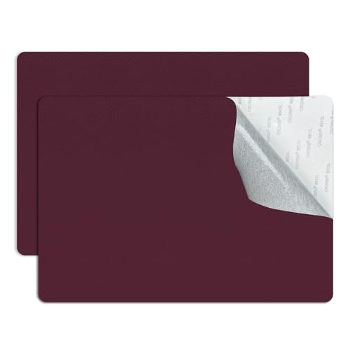 Self Adhesive Leather Repair Patch,8x12 inch Vinyl Repair Kit,Leather Repair Kit for Furniture,Car Seat,Couch,Office Chair,2 Pcs Burgundy - color: Burgundy, size: 8*12inch