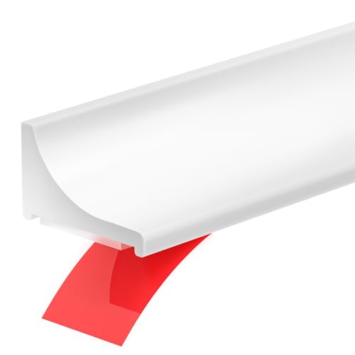 67Inch Shower Threshold Water Dam, Self-Adhesive Silicone Shower Barrier Water Stopper Shower Door Bottom Seal Strip Shower Splash Guard for Bathroom Kitchen Bathtub - color: White, style: 67 inch