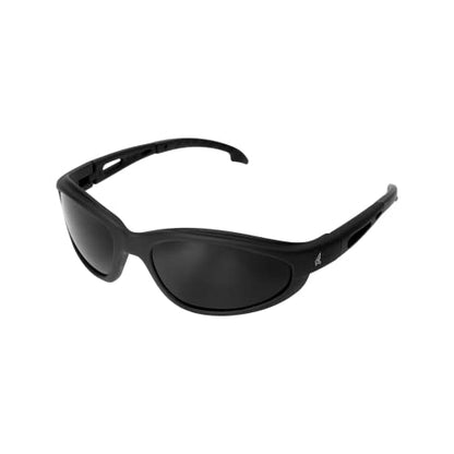 Edge TSM216 Dakura Polarized Wrap-Around Safety Glasses, Anti-Scratch, Non-Slip, UV 400, Military Grade, ANSI/ISEA & MCEPS Compliant, 5.04" Wide, Matte Black Frame / Smoke Lens - color: Smoke