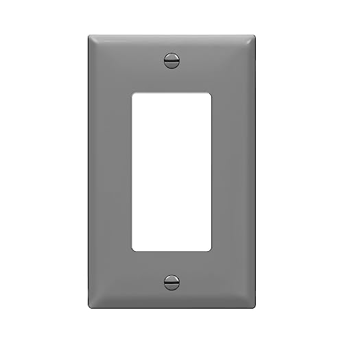 ENERLITES Decorator Light Switch or Receptacle Outlet Wall Plate, Gloss Finish, Size 1-Gang 4.50" x 2.76", Unbreakable Polycarbonate Thermoplastic, UL Listed, 8831-GY, Gray - color: Gray, size: Standard Size