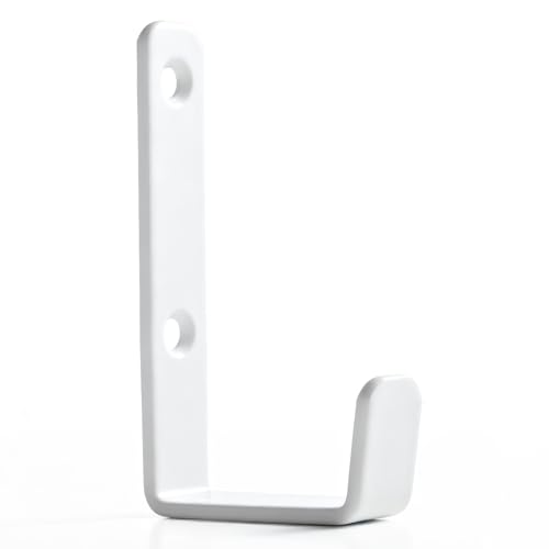 Stainless Steel Hooks for Hanging, Heavy Duty Hooks, Coat Hook, Wall Hooks Wall Mounted Hook Towel Hook Garage Holder Screw Hanger, 6 Pack (White) - color: White
