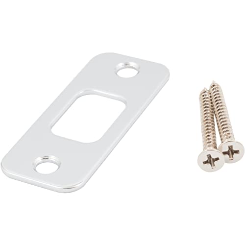 Stone Harbor Hardware Round Corner Deadbolt Strike Plate, 1-1/8" x 2-3/4", 2-1/8" Center-to-Center, Polished Chrome - color: Polished Chrome