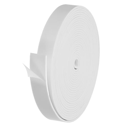 PATIKIL Weather Stripping Door Seal Strip, 1 Roll 1 Inch x 1/8 Inch x 26 Ft Self Adhesive Soundproof High Density Foam Tape Insulation for Door Window Air Conditioning, White - color: White, size: 1 Inch x 1/8 Inch x 26 Ft