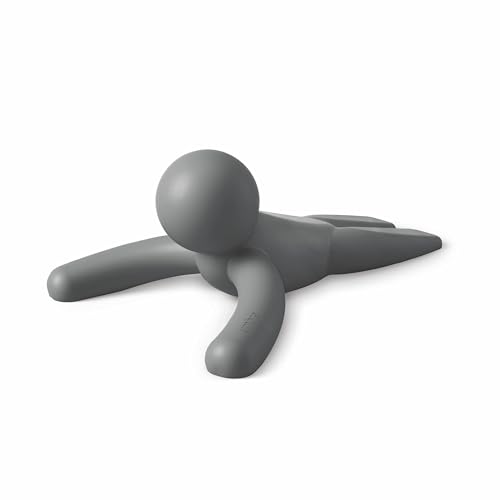 Umbra Buddy Door Stop, Heavy-Duty and Flexible, Soft-Touch Finish, Protects Your Floors, Grey - style: Single-Pack