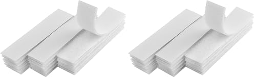 Melsan 1x4 inch Self Adhesive Hook and Loop Strips - 15 Sets - White Sticky Back Tape Fastener, Heavy Duty Mounting Strips for Home or Office Use - Instead of Holes and Screws (Pack of 2) - color: White, size: 1 inch x 4 inch (Pack of 2)