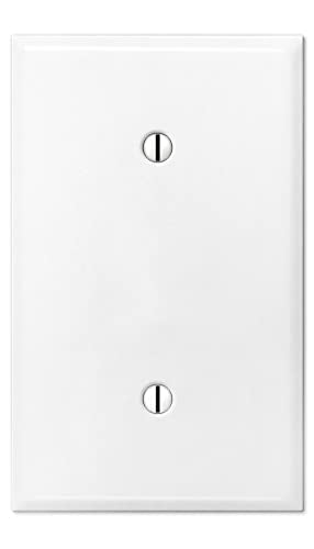 OVERSIZED Jumbo Blank 1 Gang Switch Plate, Cover for Unused Electrial Box, One Gang Oversize Electrical Box Blank Wall Plate, Solid Cover Plate, One Gang - White - UL Listed, 5.5" x 3.5" - Made in USA - color: 1 Gang Blank