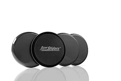 Super Sliders Reusable Furniture Sliders for Carpet – 3-1/2" Round Heavy-Duty Floor Protectors for Moving Chairs, Tables, Couches & Appliances, 4 Pack, Black - color: Black, size: 4 Count (Pack of 1)