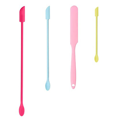 Small Beauty Spatula, 4 Pcs Mini Spatula for Cosmetics Lotion Makeup, Every Drop Tiny Spatula for Makeup and Kitchen Jar, Wax Waxing Body Hair Removal - color: H-25357