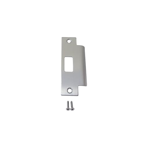 QCAA Stainless Steel Extended Replacement Lock Strike Plate, Round Corner, 4-7/8" for Deadbolt, US32D, 1 Pack, Made in Taiwan - color: Satin Nickel, size: 1 Pack
