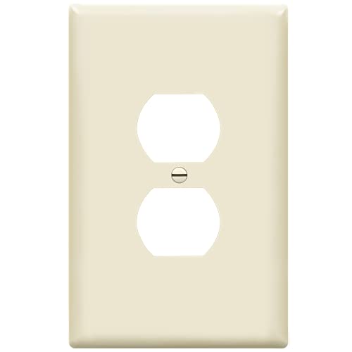 ENERLITES Duplex Receptacle Outlet Wall Plate, Jumbo Electrical Outlet Cover, Gloss Finish, Oversized 1-Gang 5.51" x 3.50", Polycarbonate Thermoplastic, 8821O-LA, Light Almond - color: Light Almond, size: Over-Size