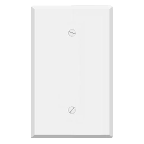 Oversized White Metal Outlet Covers, 1-Gang Blank Wall Plate, 5.5" x 3.50" Jumbo Blank Wall Plate, White Painted Metal, Corrosive Resistant, Matching Screws Included, Made in USA - color: White Metal, size: 1-Gang Blank