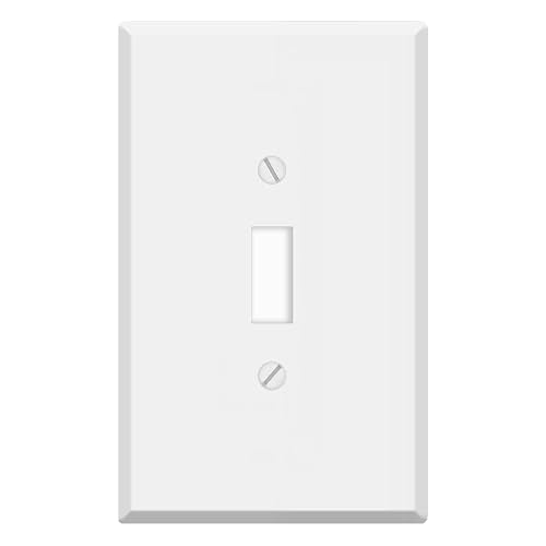 Oversized White Metal Outlet Covers, Toggle Switch 1-Gang Wall Plate, 5.5" x 3.50" Jumbo Toggle Wall Plate, White Painted Metal, Corrosive Resistant, Matching Screws Included, Made in USA - color: White Metal, size: 1-Gang Toggle