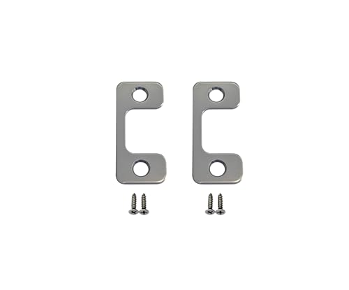 QCAA Solid Brass Deadbolt Strike Plate, Adjustable Jamb Plate, for Electronic Locks, Satin Nickel, 2 Pack, Made in Taiwan - color: Satin Nickel(Adjustable), size: 2 Pack