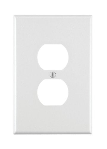 Leviton 88103.0 1-Gang Duplex Device Receptacle Wallplate, Oversized, Thermoset, Device Mount (25-Pack), White - color: White, size: Oversized (25 Pack)
