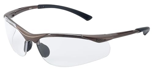 Bolle Safety 253-CT-40044 Contour Safety Eyewear with Semi-Rimless Nylon Frame and Clear Anti-Fog Lens, 180-Pair, Grey black, Universal