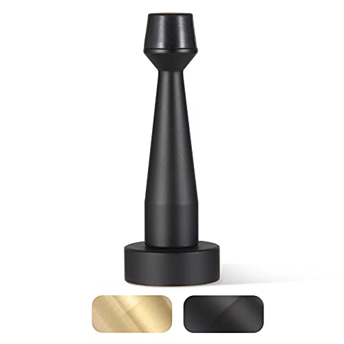Black Door Stop, Solid Brass Decorative Door Stopper Wall Protector, Heavy Duty Door Stop with Rubber Bumper Tip for Door Protection Sound Dampening, Matte Black - color: Matte Black