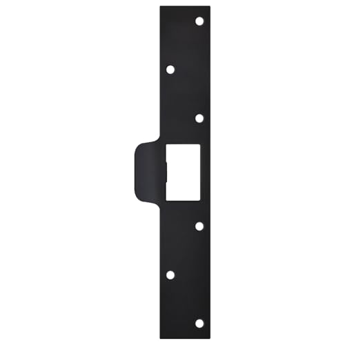 Nuk3y SP125 Security Door Latch Strike 1-1/4 inch x 7-7/8 inch (Matte Black) - color: Matte Black