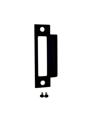 QCAA Stainless Steel Extended Replacement Lock Strike, 4-7/8", for Deadbolt, Black, 1 Pack, Made in Taiwan - color: Black, size: 1 Pack