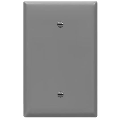 ENERLITES Blank Device Wall Plate, Jumbo Blank Cover, Gloss Finish, Oversized 1-Gang 5.5" x 3.5", Polycarbonate Thermoplastic, 8801O-GY, Gray - color: Gray, size: Over-Size
