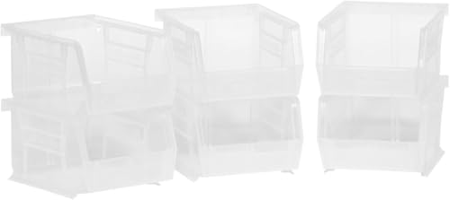 Akro-Mils 30210 AkroBins Plastic Storage Bins, Space-Saving Stackable Bins for Garage, Pantry, Craft Organization, 5" x 4" x 3", Clear, 6-Pack - color: Clear, size: 6 Pack