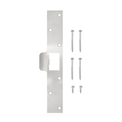 Nuk3y SP125 Security Door Latch Strike 1-1/4 inch x 7-7/8 inch (Satin Nickel) - color: Satin Nickel