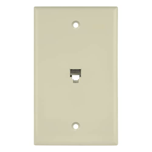 ENERLITES RJ11 Telephone Jack Wall Plate, 6-Position 6-Conductor 6P6C (2 Line Support), 1-Gang 4.50" x 2.76", 6631-I, Ivory - color: Ivory, size: 1 Pack