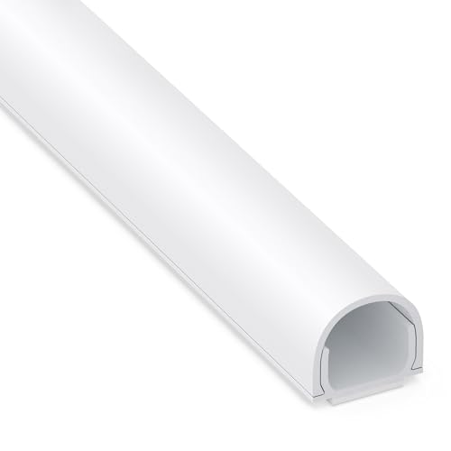 ZhiYo 113in Cord Covers for Wires on Wall, One Cord Hider Wall, Self-Adhesive Wire Covers for Cords, Paintable TV Cable Hider Cable Management Kit, 8X L14.2in, W0.5in H0.4in, White - color: White, size: 0.5in W X 0.4in H X 113in L