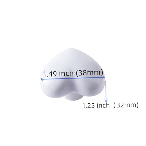 10 Pack Ceramic Heart knob White Drawer Knobs, Heart Shaped Dresser Knobs Cute Kitchen Cabinet Pull Handles, Small Vanity Knobs Hardware Closet Cupboard Knobs