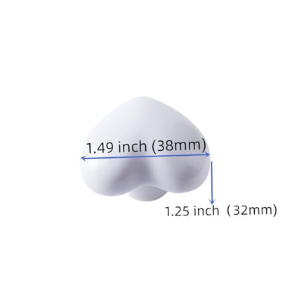 10 Pack Ceramic Heart knob White Drawer Knobs, Heart Shaped Dresser Knobs Cute Kitchen Cabinet Pull Handles, Small Vanity Knobs Hardware Closet Cupboard Knobs