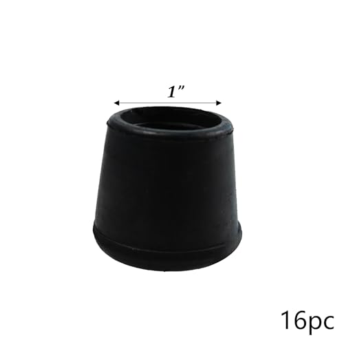 Rubber pad Circular Table Foot Cover Chair Foot Cover Silent Furniture Table and Chair Anti Slip Cover 25mm （1inch） - size: 25mm-16pack