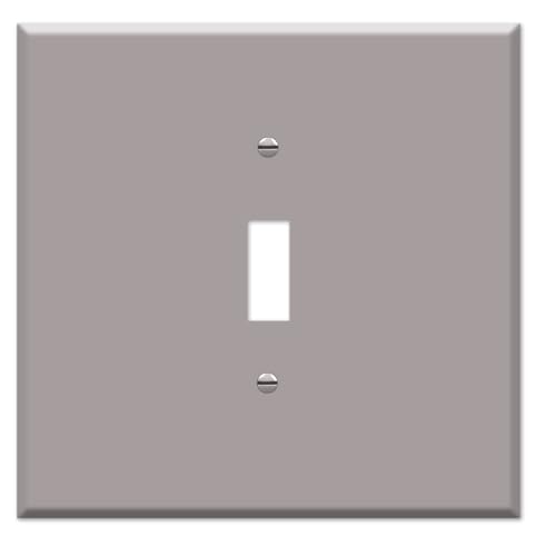 OVERSIZED Metal Switch Plate, 2 Gang Jumbo Toggle Switch Cover Plate (for 1 Centered Device), Switch Cover for Toggle Style Light Switches, Steel Painted Grey - UL Listed, 5.5" x 5.5" - Made in USA - color: Toggle - Grey