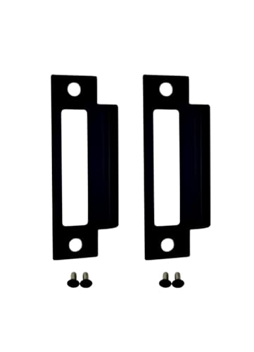QCAA Stainless Steel Extended Replacement Lock Strike, 4-7/8", for Deadbolt, Black, 2 Pack, Made in Taiwan - color: Black, size: 2 Pack