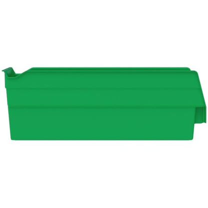 Akro-Mils 30120 Plastic Shelf Bins, Heavy Duty Storage Bins for Garage, Closet, and Drawer Organization, 12" x 4" x 4", Green, 24-Pack - color: Green